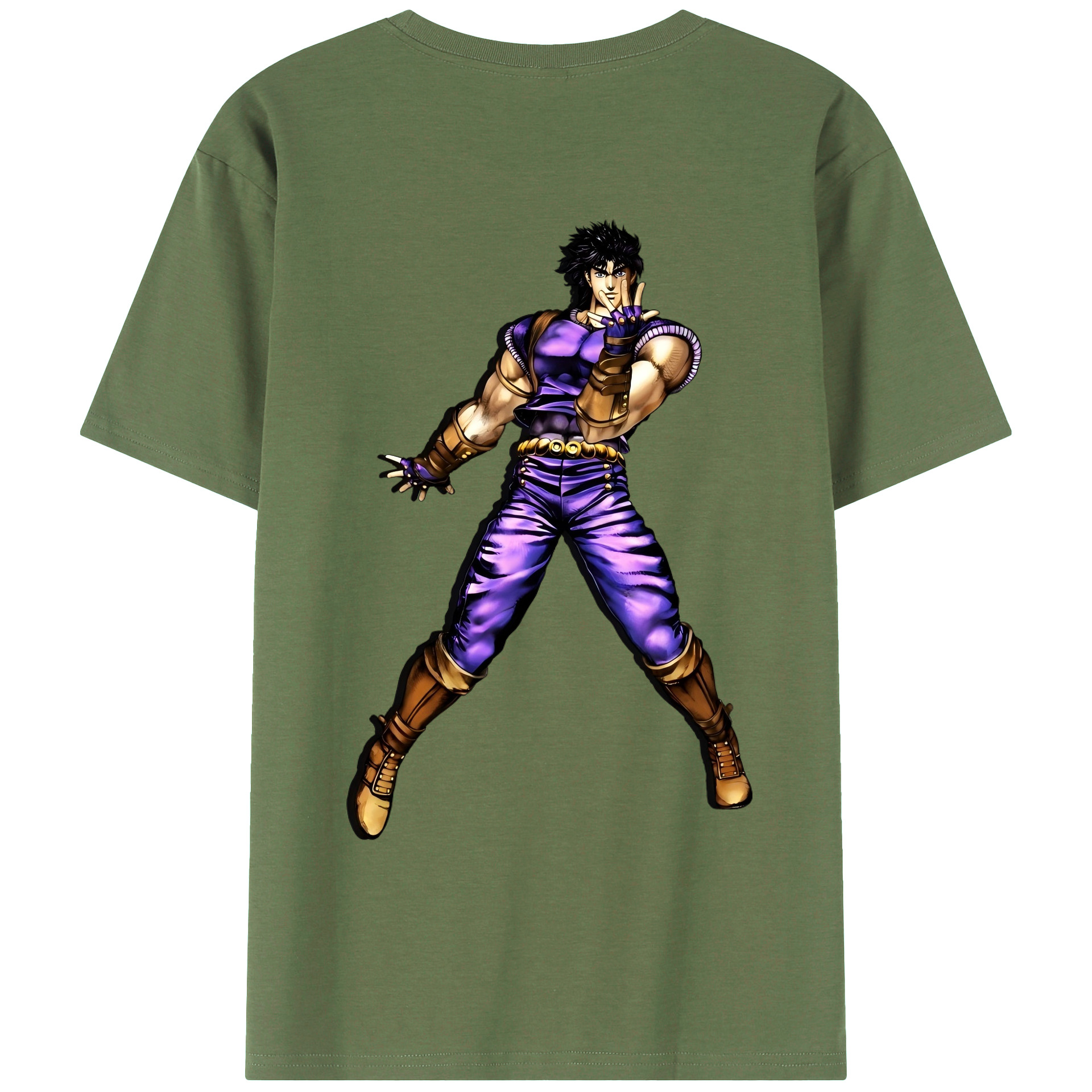 （画像用） ジョジョの奇妙な冒険 /ジョナサン?ジョースター JoJo's Bizarre Adventure Jonathan Joestar 綿100％ メンズ半袖Tシャツ（バックプリント） 通気性
